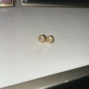 MICHAEL Michael Kors Gold and Clear Stud Earrings